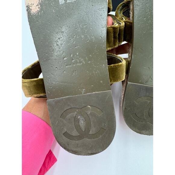 CHANEL Velvet Dad Sandals size 41 - Picture 6 of 10